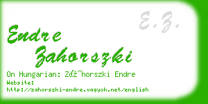 endre zahorszki business card